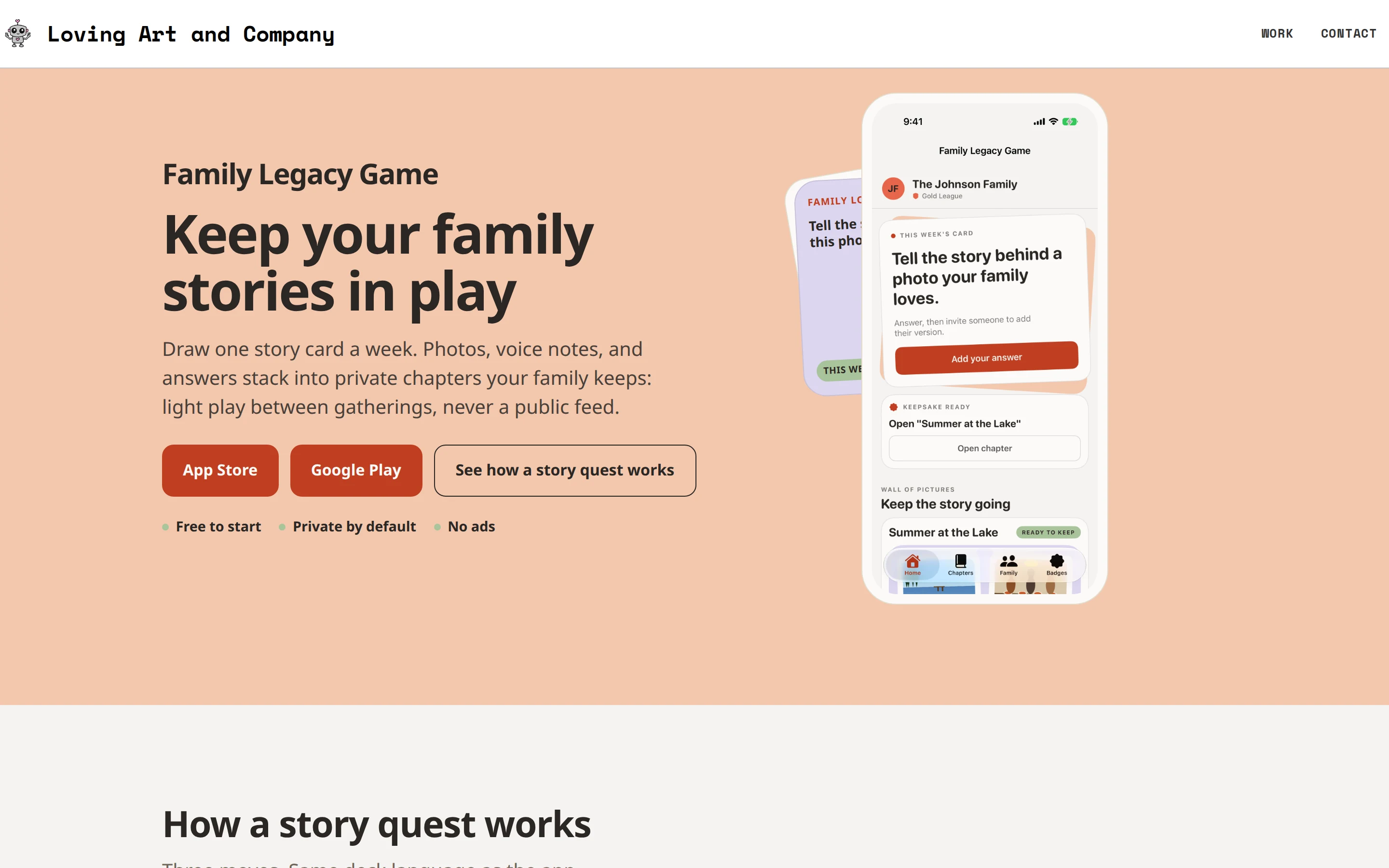 Family Legacy Game product page